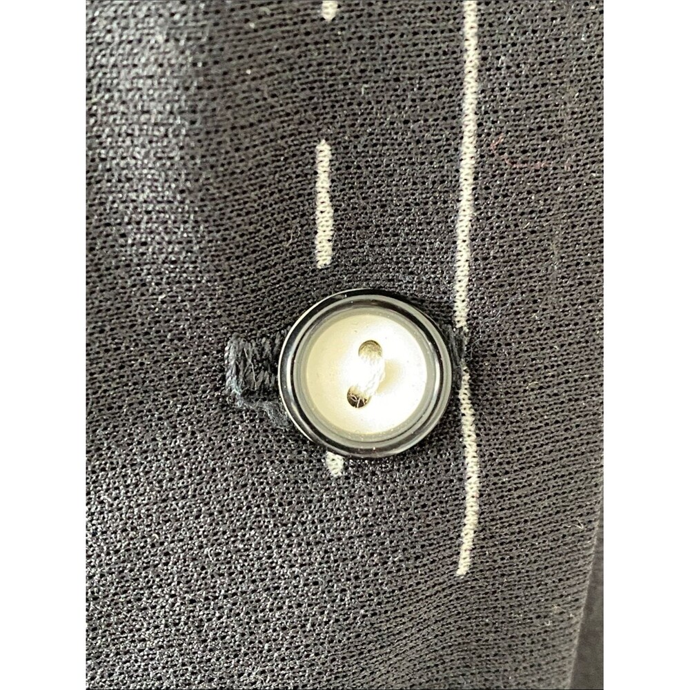 VTG 70's Black and White Pleated Long-Sleeve Shirt Dress with Contrast Belt Sz S - Picture 8 of 11